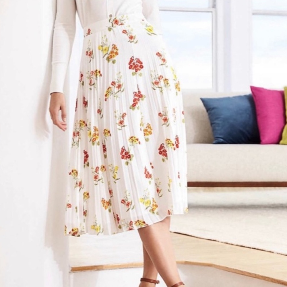 LOFT floral midi skirt